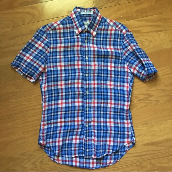 Gitman Brothers Other - Gitman Bros. plaid linen short sleeve button down